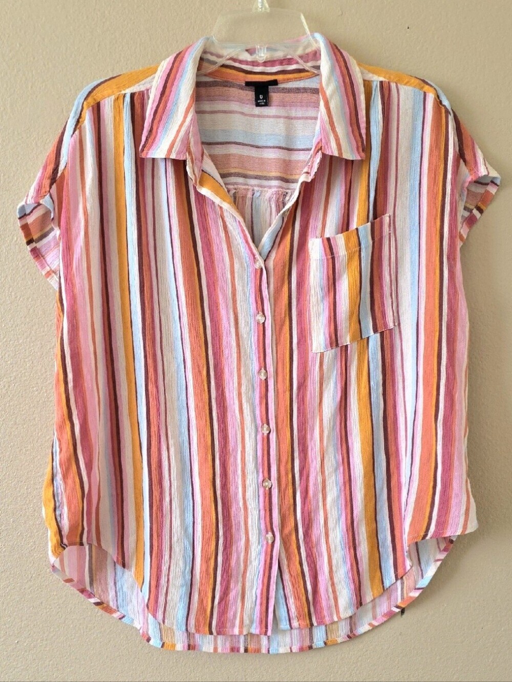Torrid Colorful Crinkle Gauze Dolman Shirt - Size Large